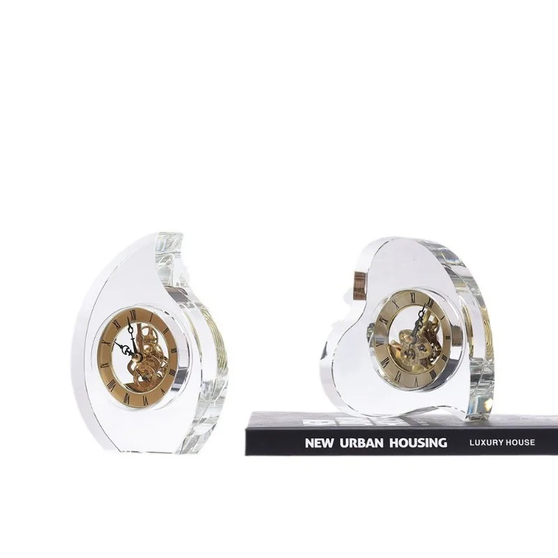 

Light luxury crystal clock clock desktop ornament living room entrance bookcase TV cabinet model room decoration home soft decor