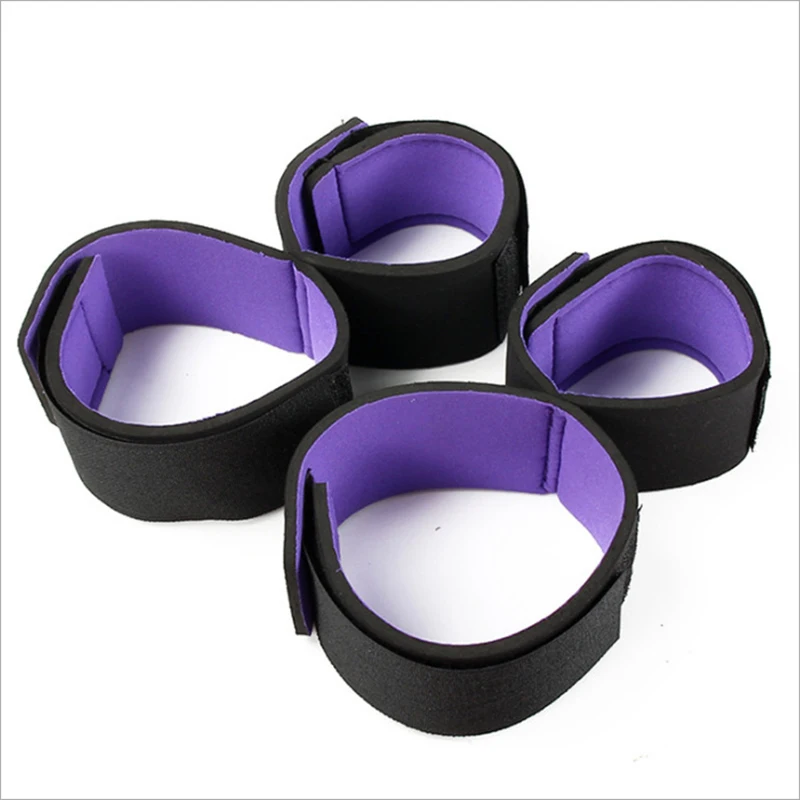 Adult SM No Vibrators Sex Restraint Handcuffs Slave Tools Bdsm Sexy Wrist To Ankle Cuffs Open Leg Hand Toys Bondage For Couples