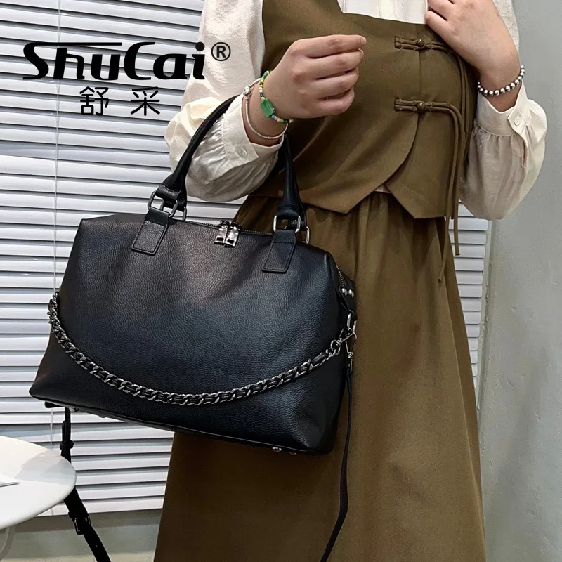 Genuine Leather Large Capacity Women\'s Bag Single Shoulder Crossbody Soft Leather Luxury Designer Big Bag For Women