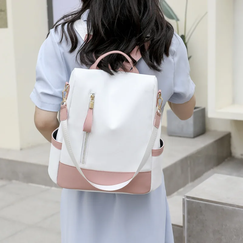 Cross-Border Anti-Theft For Women 2025 New Fashion Korean Style Trendy Oxford Cloth Canvas Women's Backpack Travel School Bag