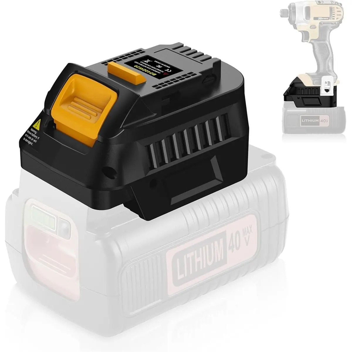 

Адаптер батареи для литиевой батареи 36–40 В, преобразователь в работе на аккумуляторный электроинструмент 20 В [2026 MOCC]