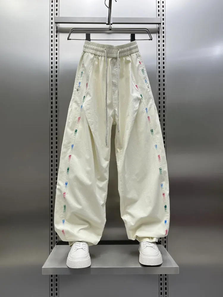 

Мужские повседневные брюки Splaed Ink, лето 2025, модные, прямые, свободные, больших размеров, широкие, длинные, молодежные, жизнерадостные...