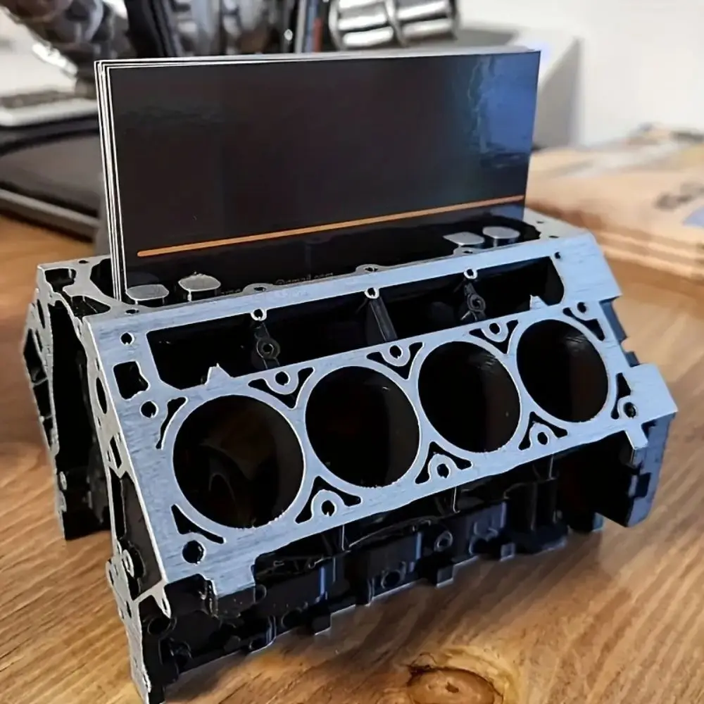 Creative Resin Pen Holder Large-capacity Lightweight Business Card Holder Engine Block Desktop Storage Bucket School Office