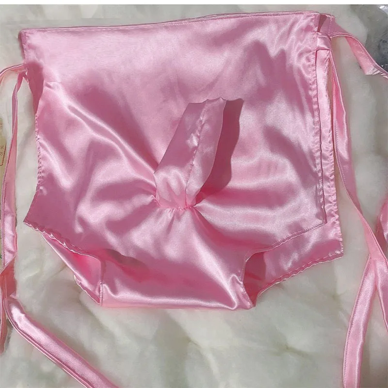 

Men Handmake Pink Silky Touch Briefs Adjustable Waistband Underpants