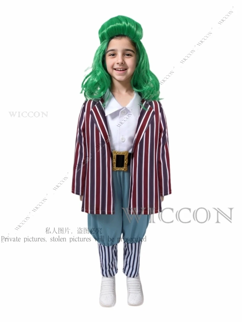 Chocolate Factory Willy Cosplay Anime Costume Charlie Uniform Child Role Play Outfit Full Suit Halloween Masquerade Kid  disfraz