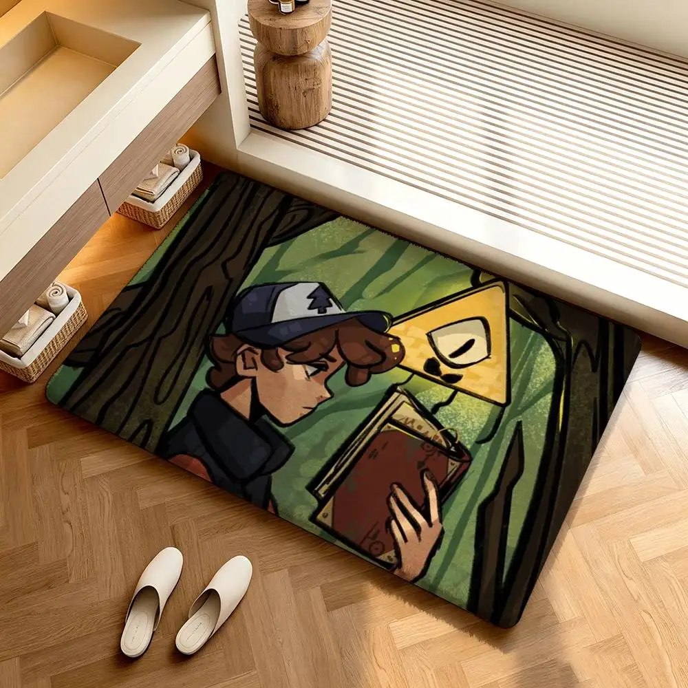 Bill Cipher Dipper Pines  Shower Room Absorbent Small Floor Mat Soft Comfortable Decorative Foot Mat