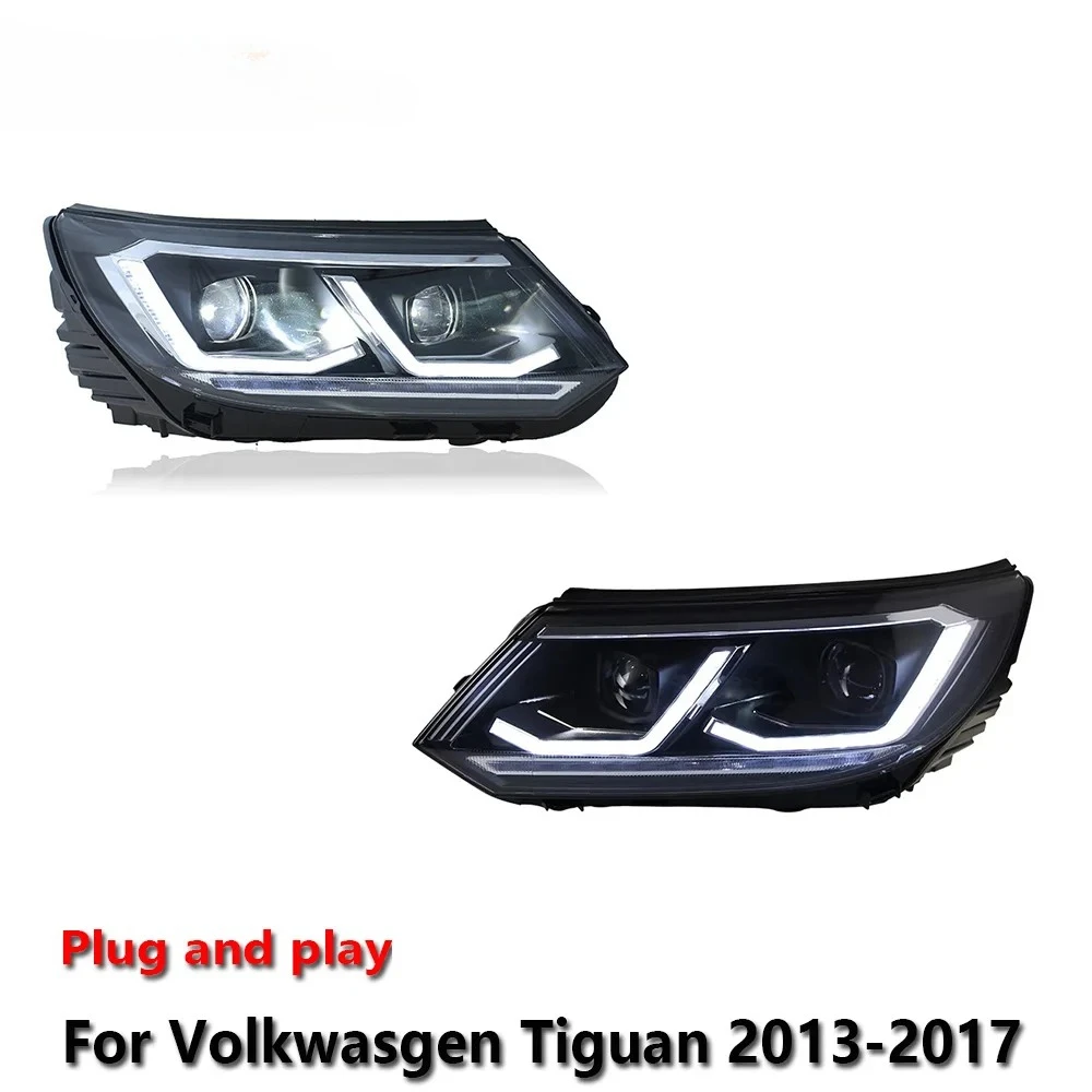 

Sewiyolin Car LED Headlight Assemblies For Volkswagen Tiguan 2013-2017 Fog DRL Brake Turn Signal Lamp Plug and Play