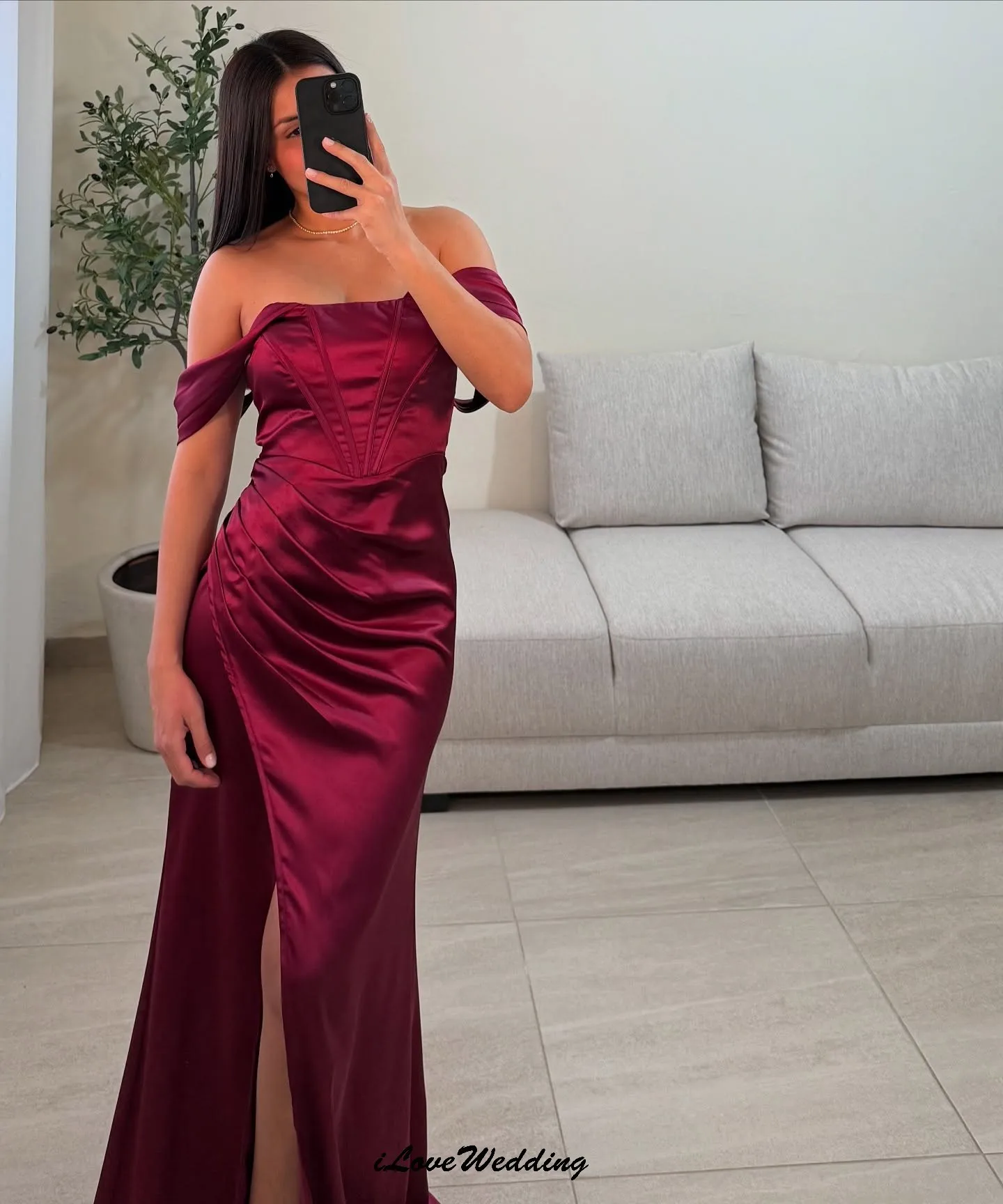 Burgundy Prom Dresses 2025 Elegant Wedding Party Dress Satin Sleeveless Bridesmaid Dress Floor Length Evening Dresses Customized