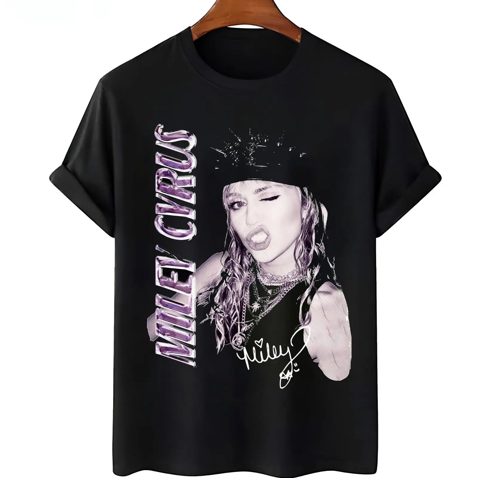 New Rare Miley Cyrus Album T Shirt Popular Black All Size P145 long or short sleeves