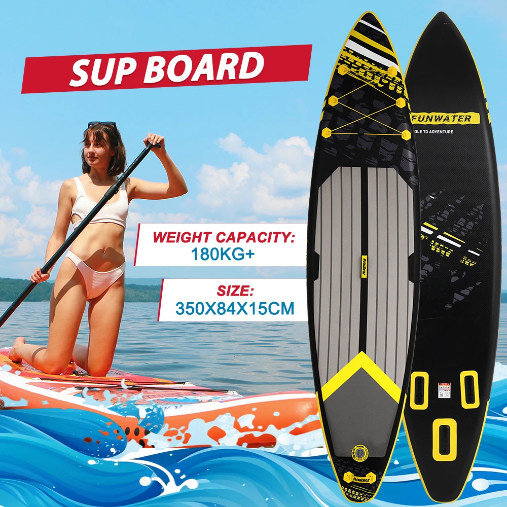 FunWater Inflatable Stand Up Paddle Board Surfboard Paddleboard Surfing Sup Board Accessories for All Levels Max Load 360 Pounds