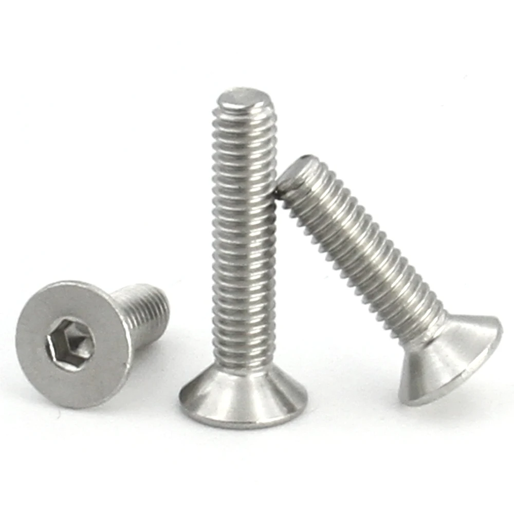 M1.6 M2 M2.5 M3 M4 M5 M6 M8 M10 DIN7991 304 Stainless Steel Hex Hexagon Socket Countersunk Screw Flat Head Screw Allen Bolts