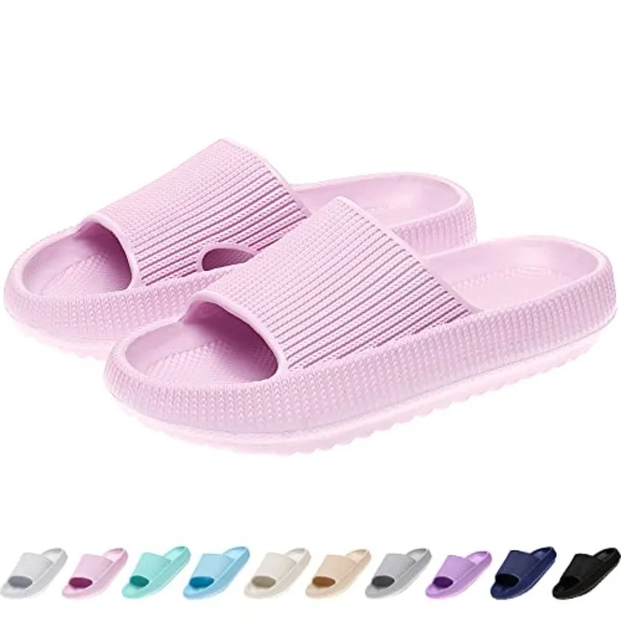 

rosyclo Cloud Slides for,Toddler Boys Girls Pillow Shower Bathroom Slippers, Non-Slip Open Toe Super Soft Comfy Thick Sole Home