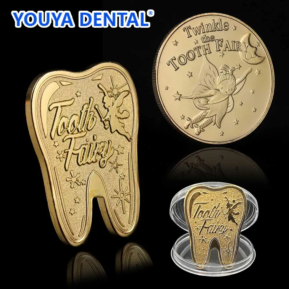

Креативная стоматологическая памятная монета в форме зубной феи, позолоченная сувенирная монета для детей, подарки для детской стоматологической клиники