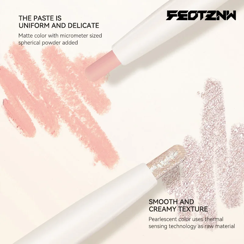 Feotznw Stylo tridimensionnel à double tête, éclaircissant tridimensionnel, sans bavures, utilisez les lèvres et les yeux
