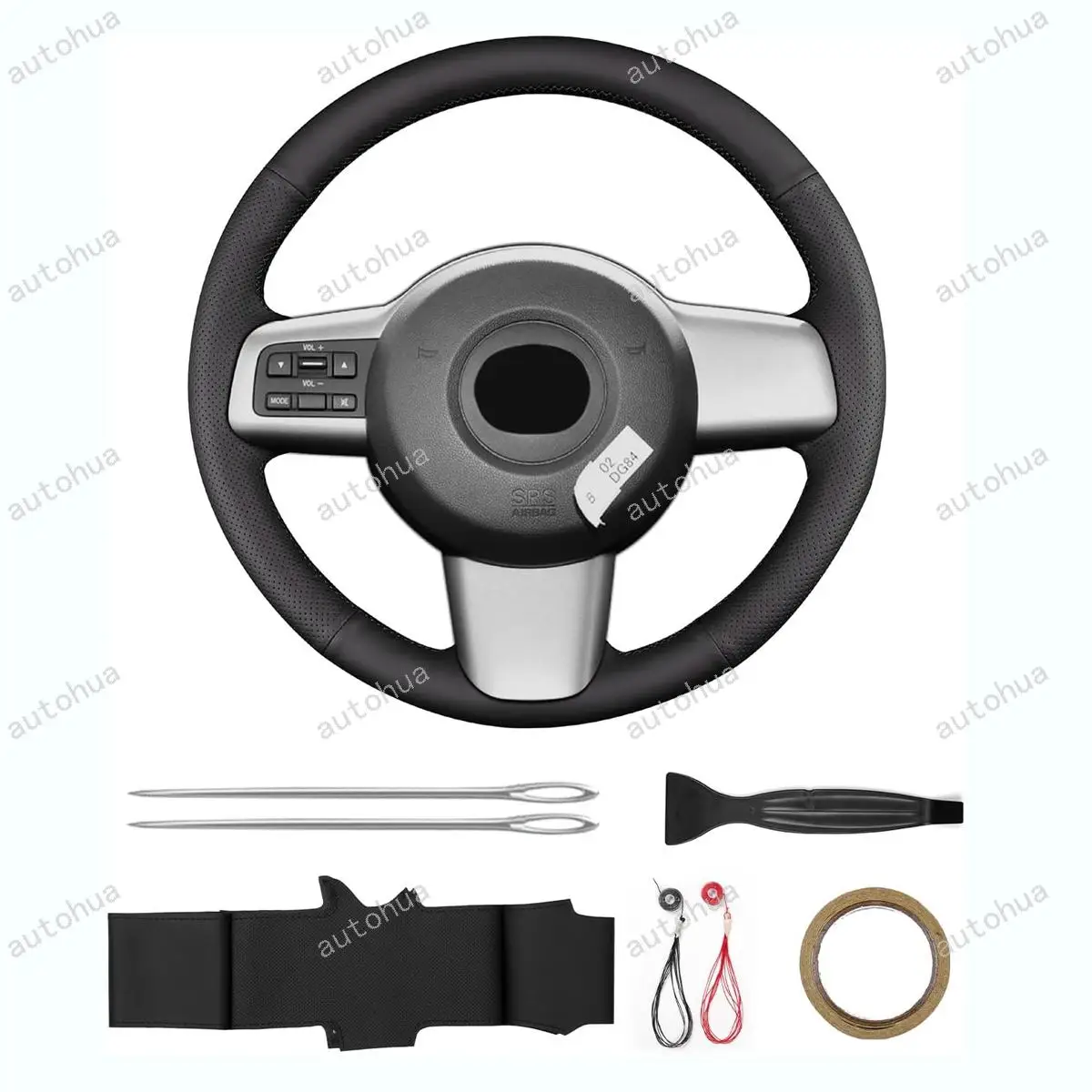 

Hand-Stitched Steering Wheel Cover,Fit for Mazda 2 2011/Mazda 2 3-Door 2009/Mazda 2 Sedan 2008/Mazda 2 2008