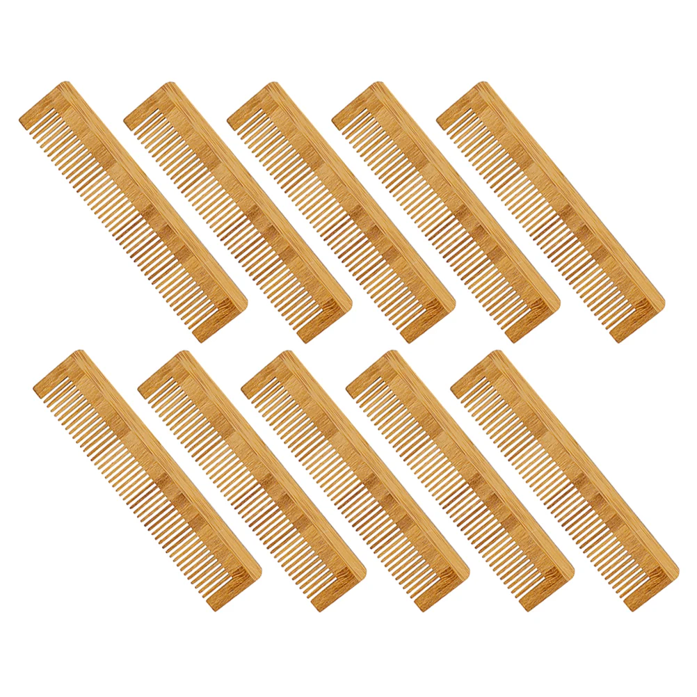 

10 Pcs Bamboo Combs Portable Fine Tooth Hair Combs for Women Men Salon Use Detangling Hairstyling Tools Travel Size