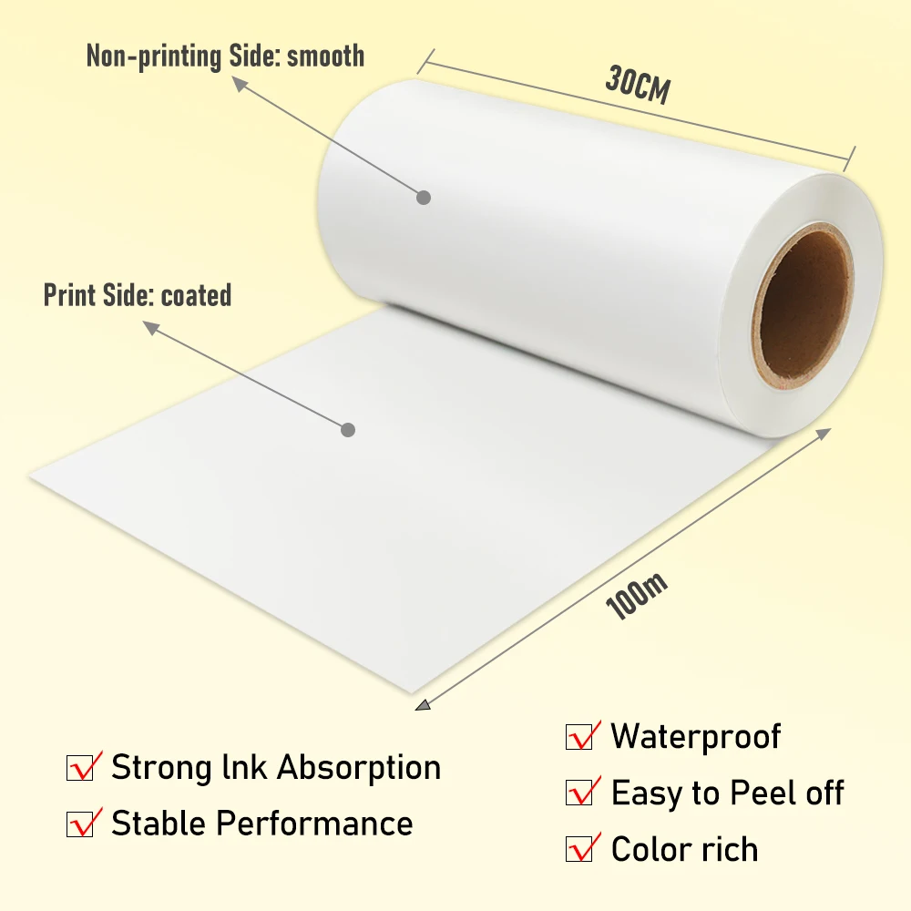 Imagem -03 - Colorsun Dtf Transferência Papel Pet Roll Film Adequado para Impressão em T-shirt Hoodies Sapatos Pet Film Rolls