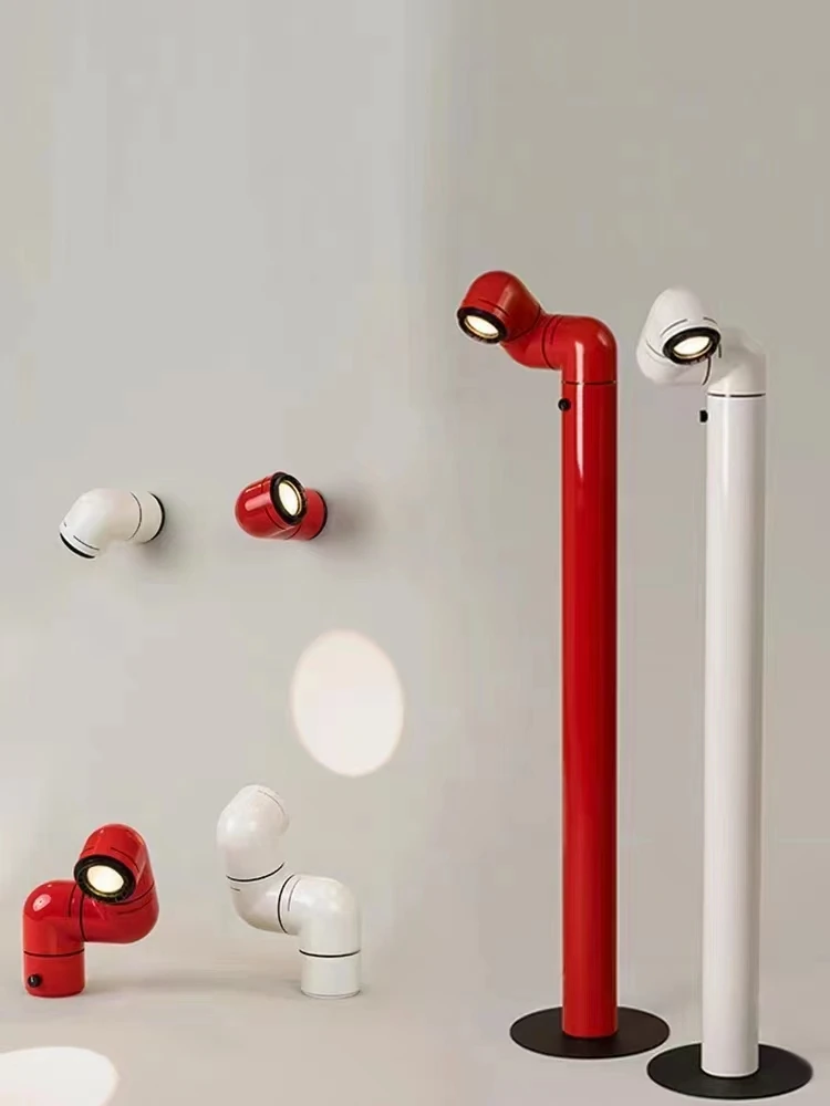 Imagem -06 - Standing Lamp For Living Room And Bedroom Spanish Space Age Designer Replica Red And White Water Pipe