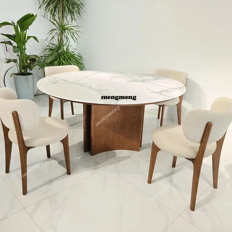 

Marble round dining table Chinese round dining table and chairs Italian restaurant dining table