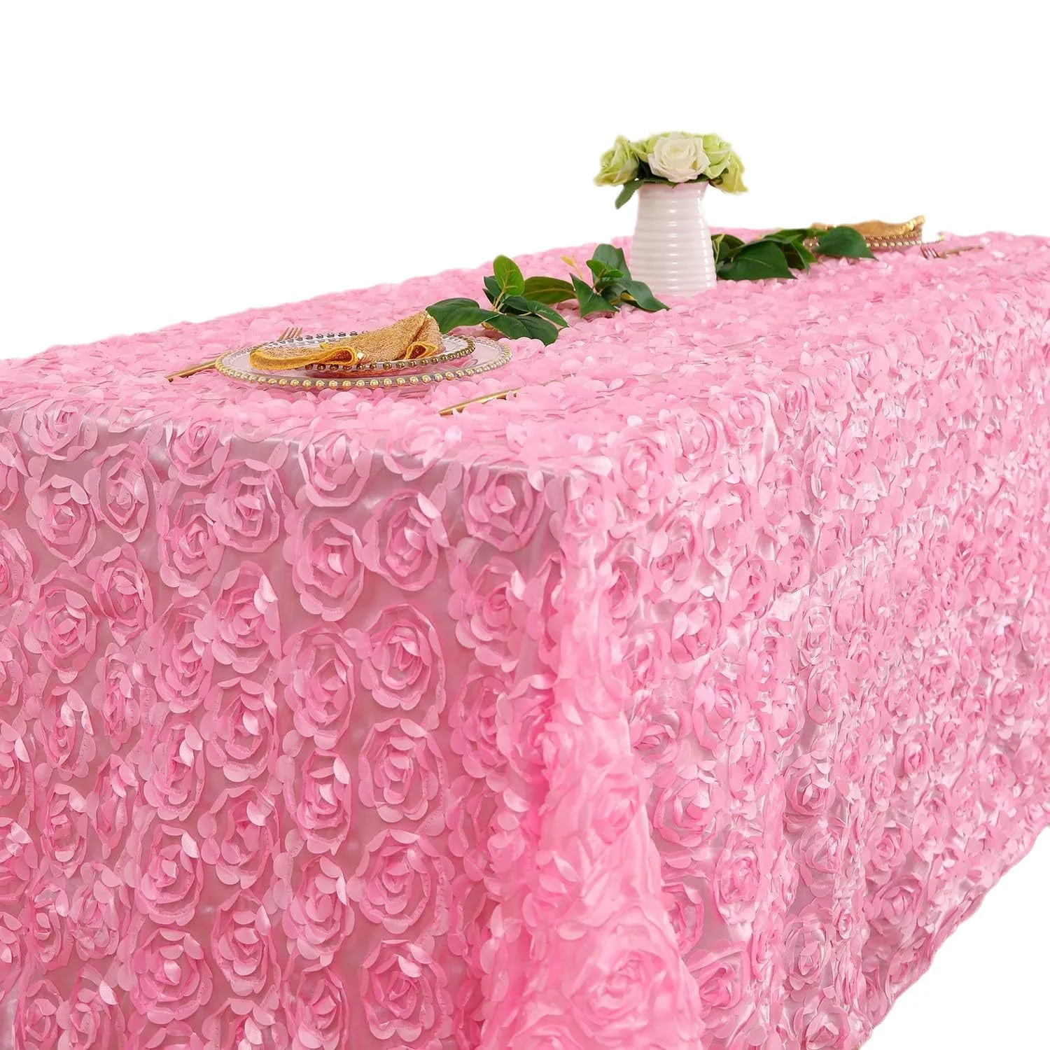 CX 3D three-dimensional rose satin tablecloth, one piece of hair hotel wedding banquet table party tablecloth