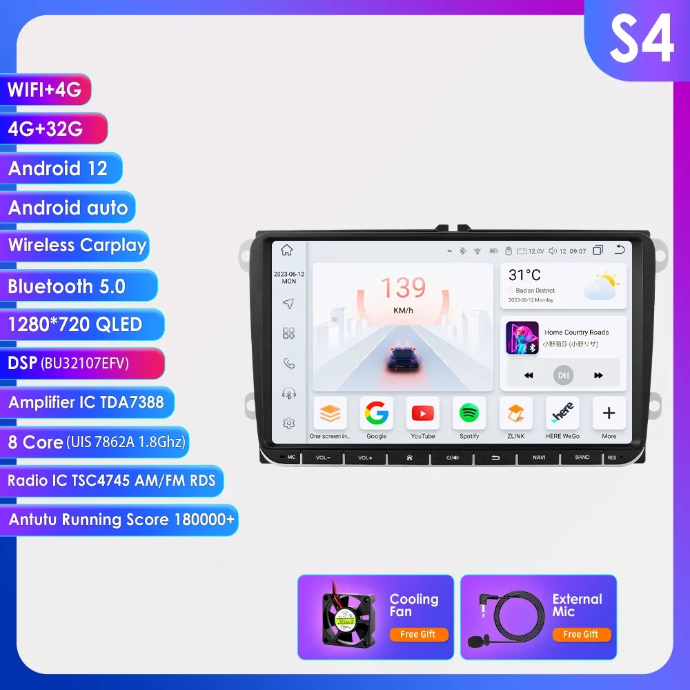 Android Auto Radio Voor Vw Golf 5 Polo Sedan Passat B6 Cc Radio Touran Scirocco Caddy Jetta Skoda Seat Auto Multimedia Audiospeler