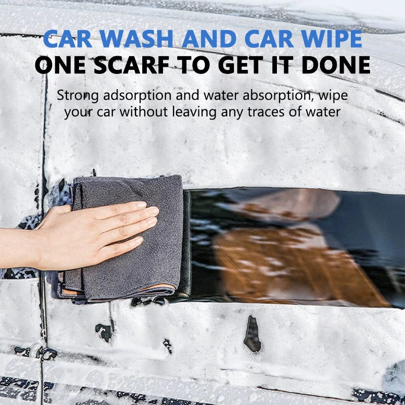 SEAMETAL 500GSM Car Wash Towels Double-sided Suede Strong Absorbent Car Cleaning Cloth Detailing Wet and Dry Car Cleaning Towel