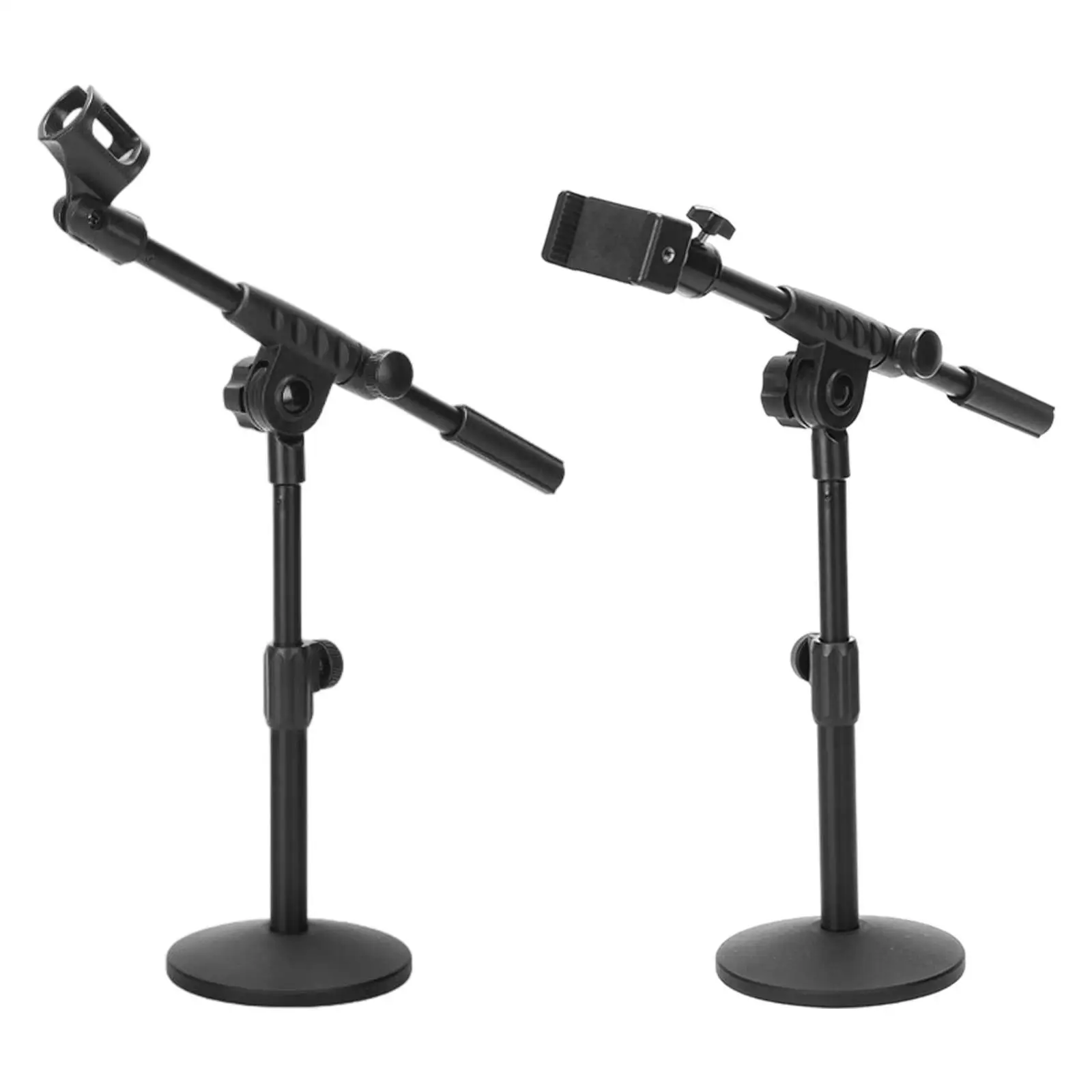 حامل ميكروفون قوي ومتعدد الوظائف ومحمول بسهولة تثبيت حامل أرضي للميكروفون مع قاعدة مستديرة لحفلات الاستوديو #4