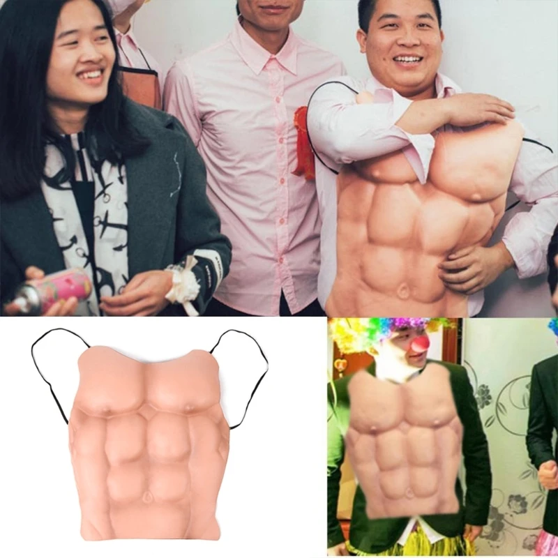 Male Fake Muscle Belly Costumes Props Men Chest Abdominal Muscle Skin Shaper