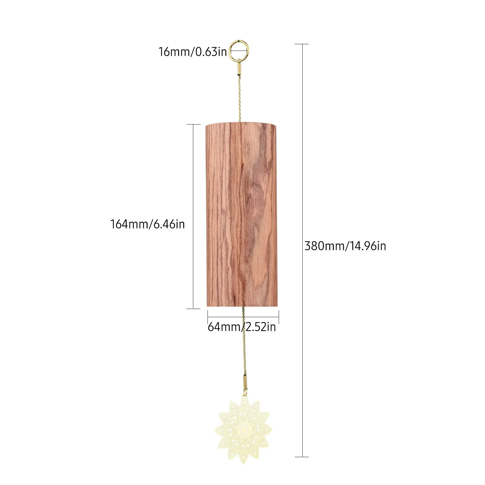 Natural Bamboo Chakra Wind Chimes, Meditação Chord Windchime, Wind Bell para jardim ao ar livre, pátio, decoração de casa, Zen