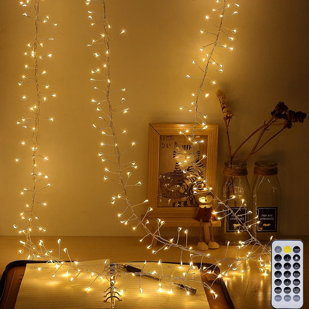 3M 30led Firefly Firefly Lights USB Charge wodoodporny sznur lampek na miedzianym przewodzie z pilotem nowy rok boże narodzenie dekor w kształcie drzewa