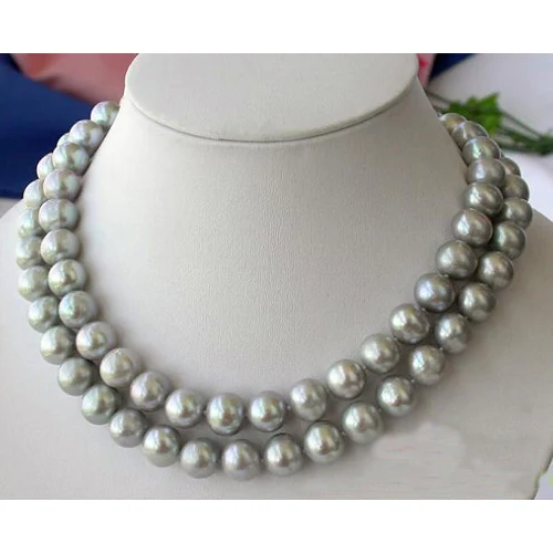 

Favorite Pearl Jewelry,Long 33'' 11-12mm Gray Freshwater Cultured Pearl Necklace,Wedding Birthday Party Charming Lady Gift