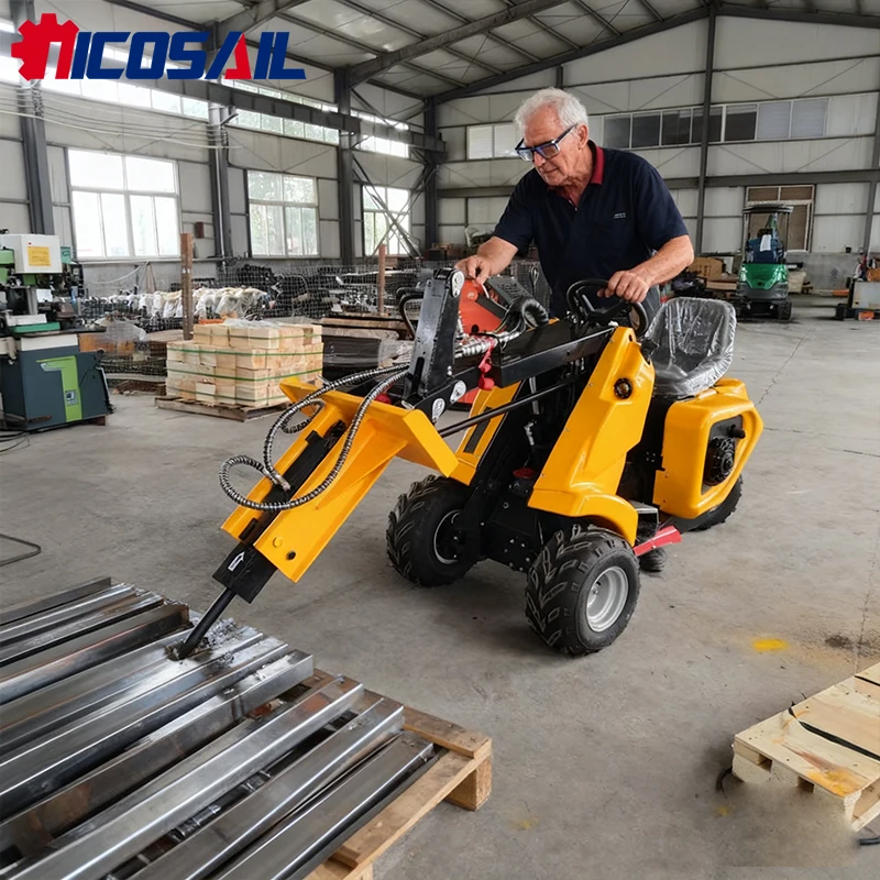 

Nicooil оптовая продажа с фабрики 600 кг компактный мини-передний трехколесный скользящий погрузчик с аксессуарами