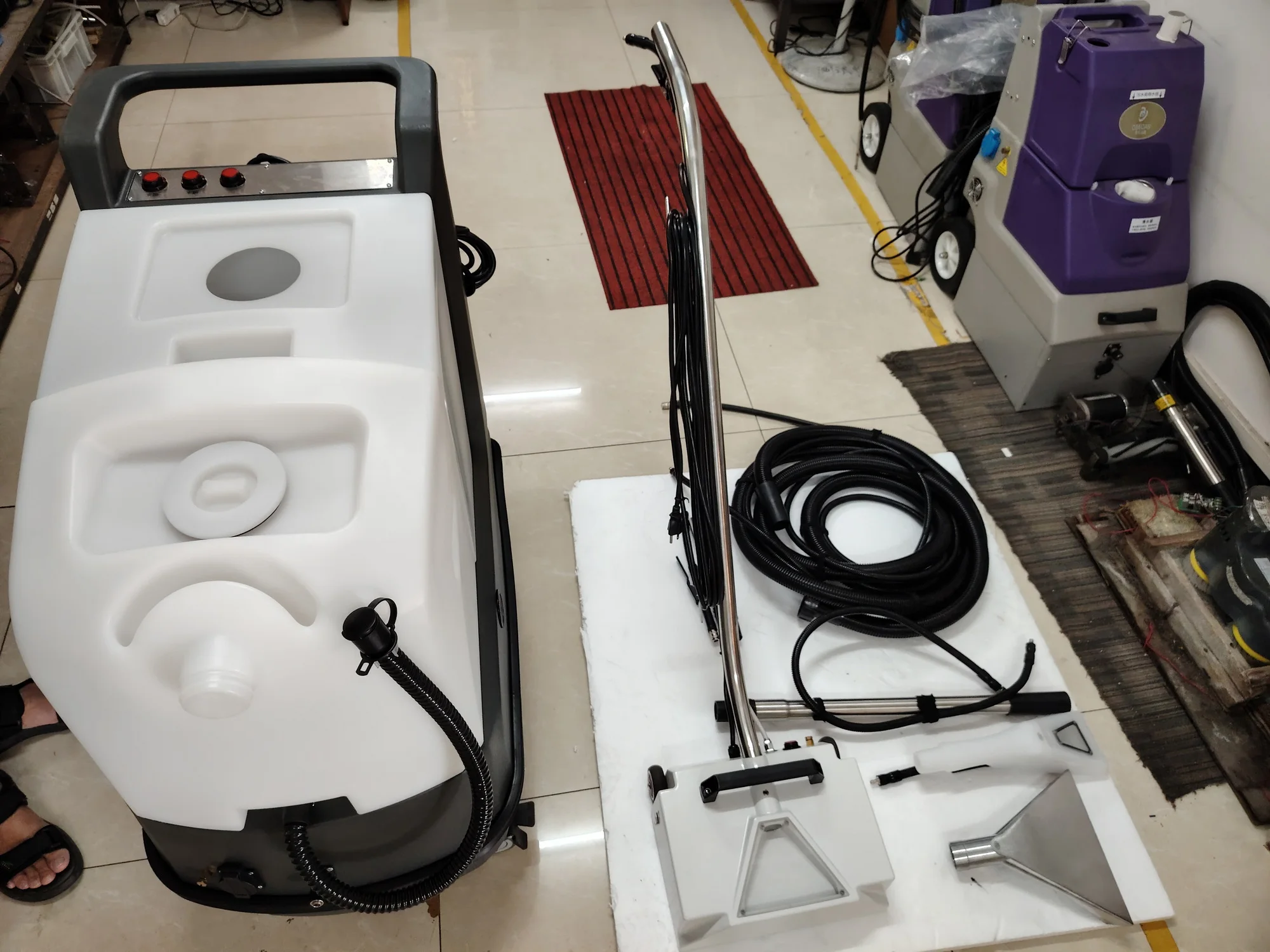 Seat Mattress Curtain Car Interior Gym floor Dual motors 53L Hot Water Version Commercial Carpet Cleaning Machine Sofa