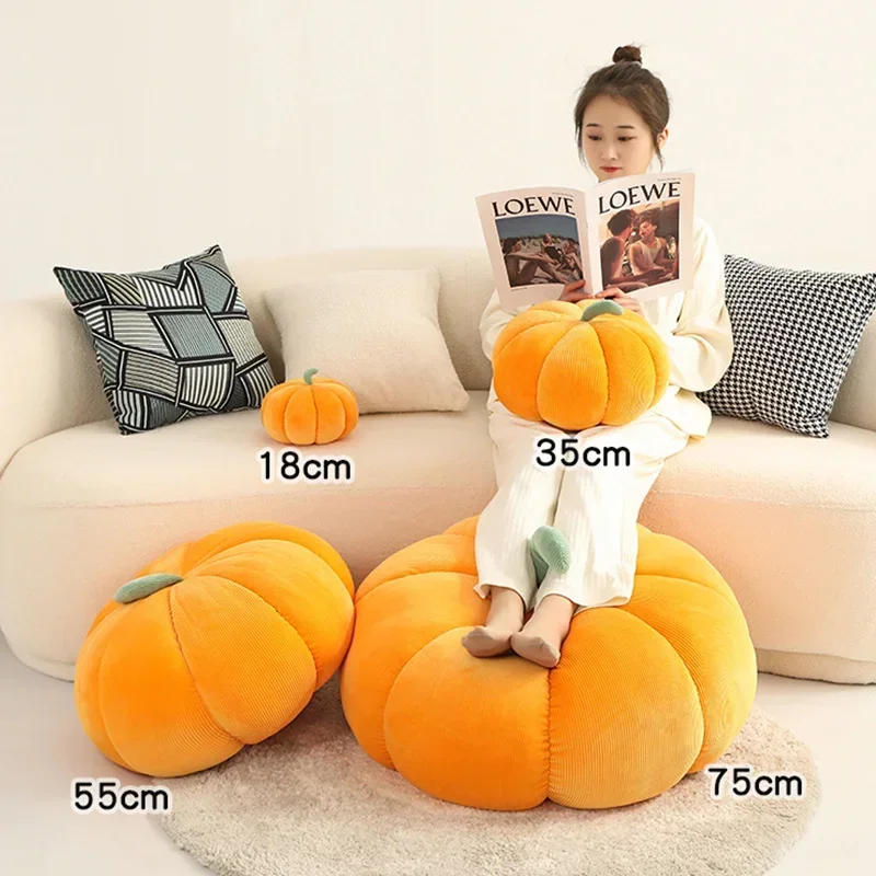 

18-35cm Kawaii Simulation Nordic Halloween Pumpkin Plush Toys Lovely Soft Plant Stuffed Doll Holidays Props Decor Throw Pillow