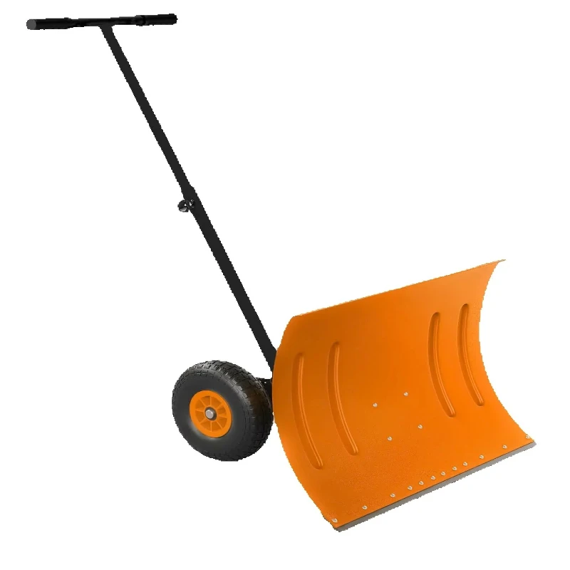 

Snow Shovel With Wheels 20" Wide Adjustable Snow Pusher with 5-Position Angle & Height Handle For Sidewalks,Yards & Patios