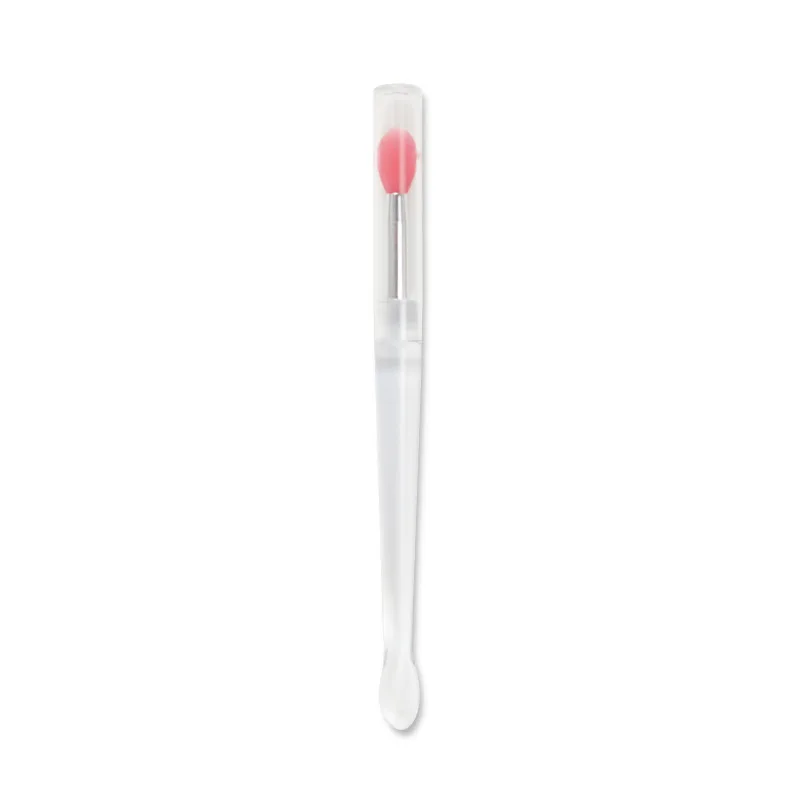 3pcs/set Portable Silicone Lip Makeup brushes Travel size Cream spoon Make up brushes sequins Eyeshadow cosmetic tool with lid
