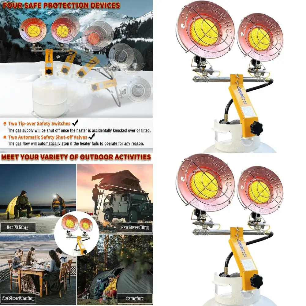 

Портативный пропановый обогреватель мощностью 30 000 БТЕ для использования в помещении и на открытом воздухе с 3 настройками нагрева, безопасностью опрокидывания, идеально подходит для кемпинга, палаток, гаража