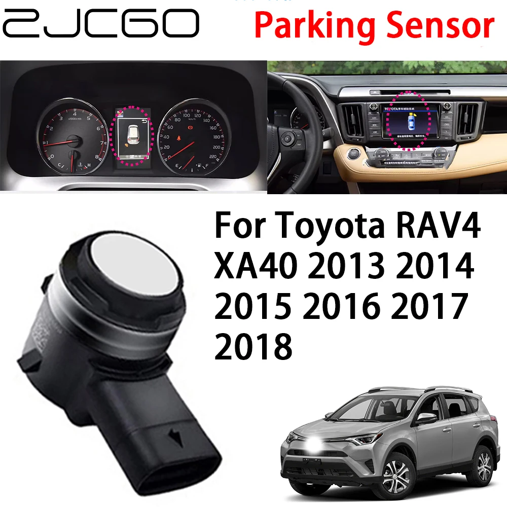 

ZJCGO Front Rear Reverse Parking Sensor Assistance Backup Radar Buzzer System for Toyota RAV4 XA40 2013 2014 2015 2016 2017 2018