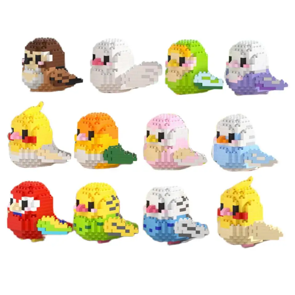 Animal Parrot Micro Particle Building Blocks Assembled Adult  Set Model Boy Girl Gift Toy