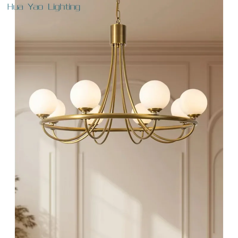 

All Copper Retro Living Room Main Light Light Luxury French Antique Style Study Dining Room Simple Bedroom Magic Bean Light