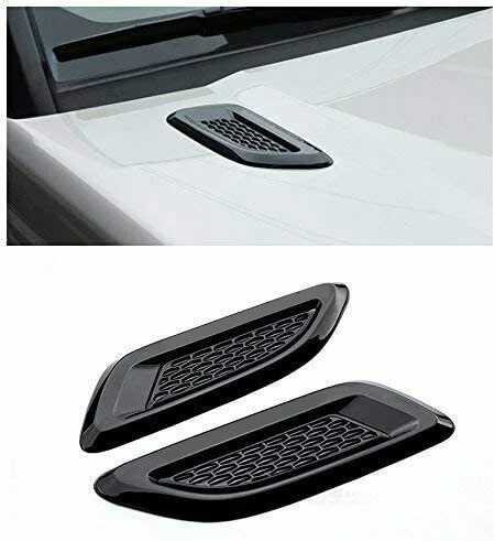 

1pair Car Hood Vent Slat Air Wing Trim Air Inlet Cover Decoration Black Plastic For Range Rover EVOQUE 2011-2018 Car Decoration