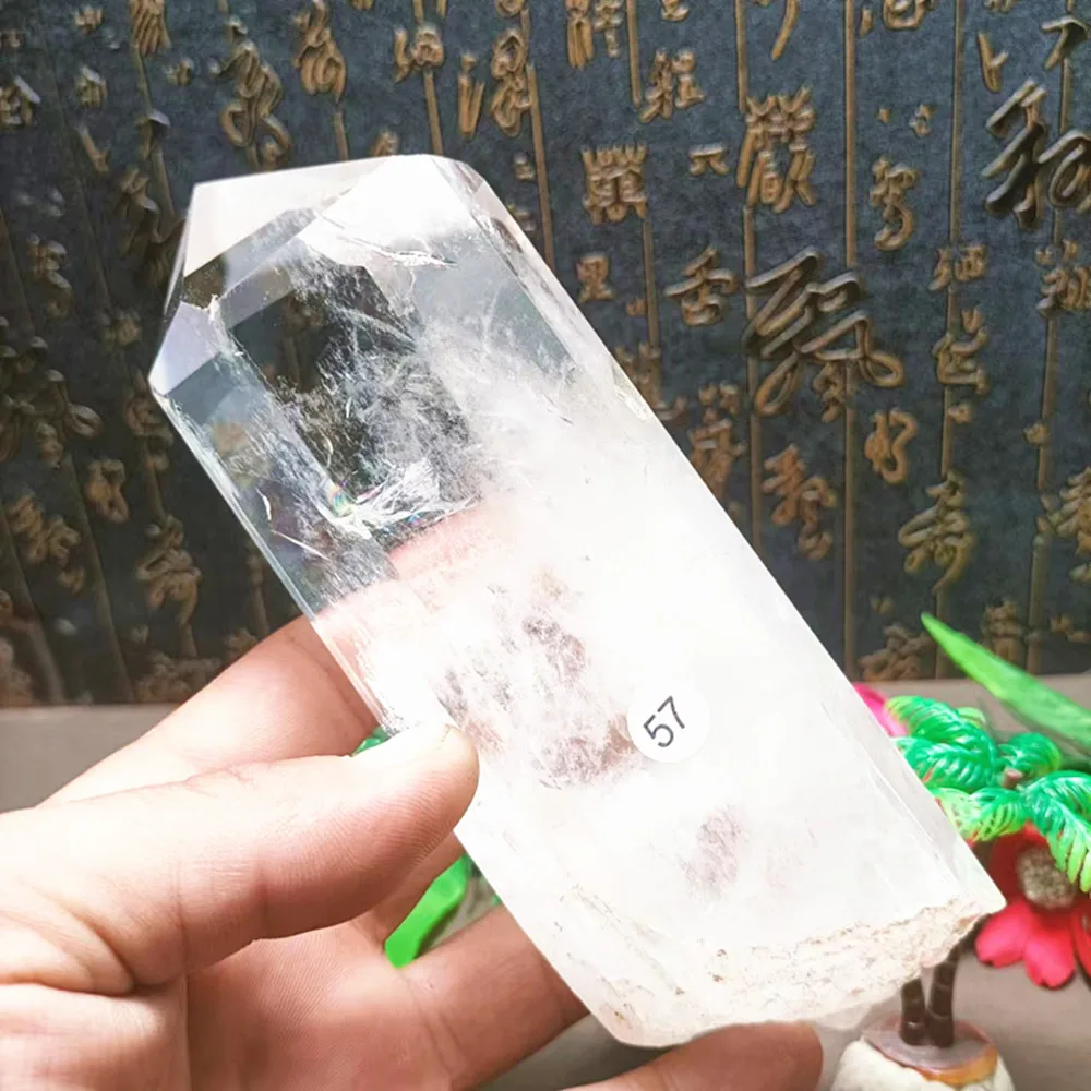 Natural Crystal Clear Lemurian Seed, Healing Magic Wand, Irregular, Raw Bottom, Energy, Point Cluster