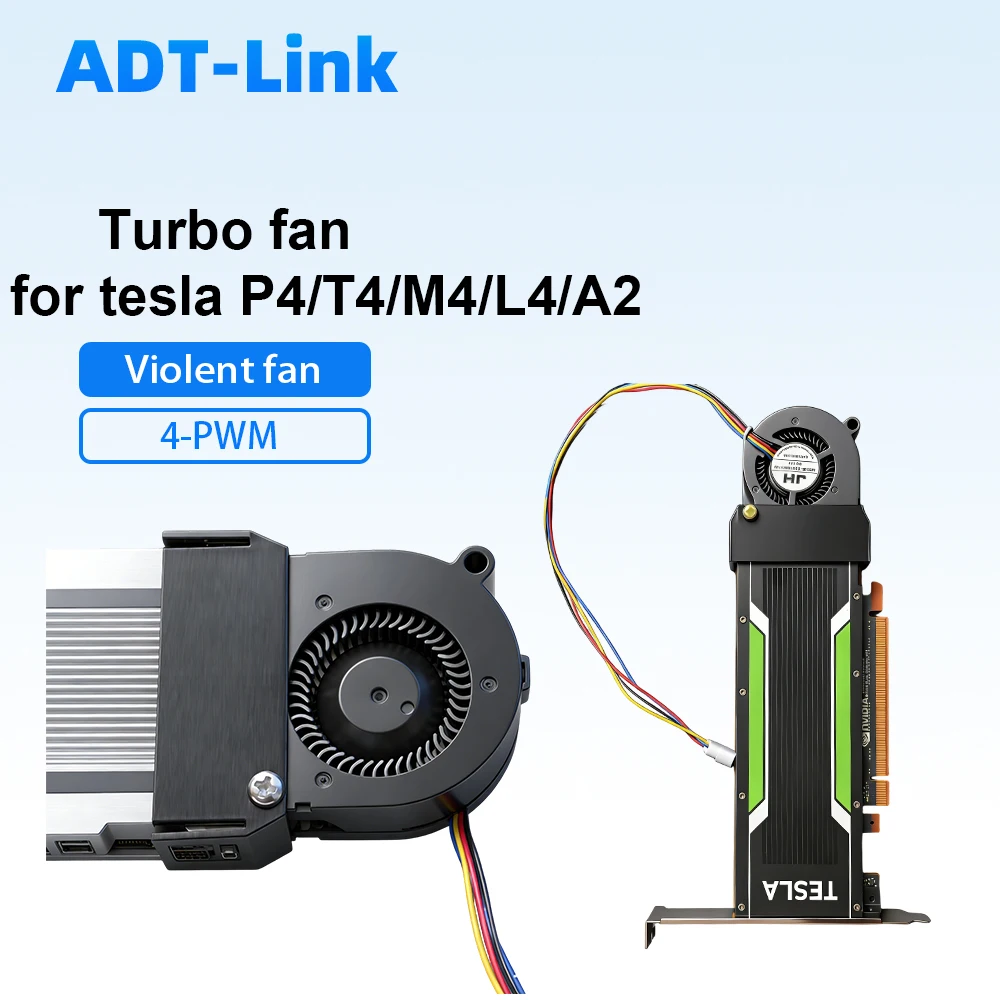 

ADT-Link Universal Turbo / High-Performance Fan Heatsink 5cm 3.6cm for NVIDIA Tesla P4 / T4 / M4 / L4 / A2 GPU Graphics Card