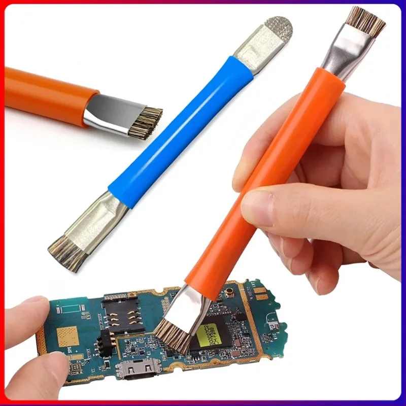 فرشاة آمنة مضادة للكهرباء الساكنة، فرشاة تنظيف PCB للوحة الأم للهاتف المحمول، مجموعة أدوات إصلاح الرأس المزدوج