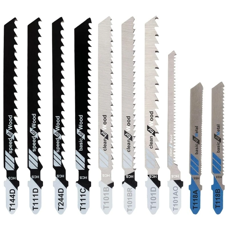 Picture 3: T-Shank Jig saw Blade Set Assorted Carbon Steel Replacement Jigsaw Blades for Wood Plastic Metal Wood Cutting Woodworking Tools