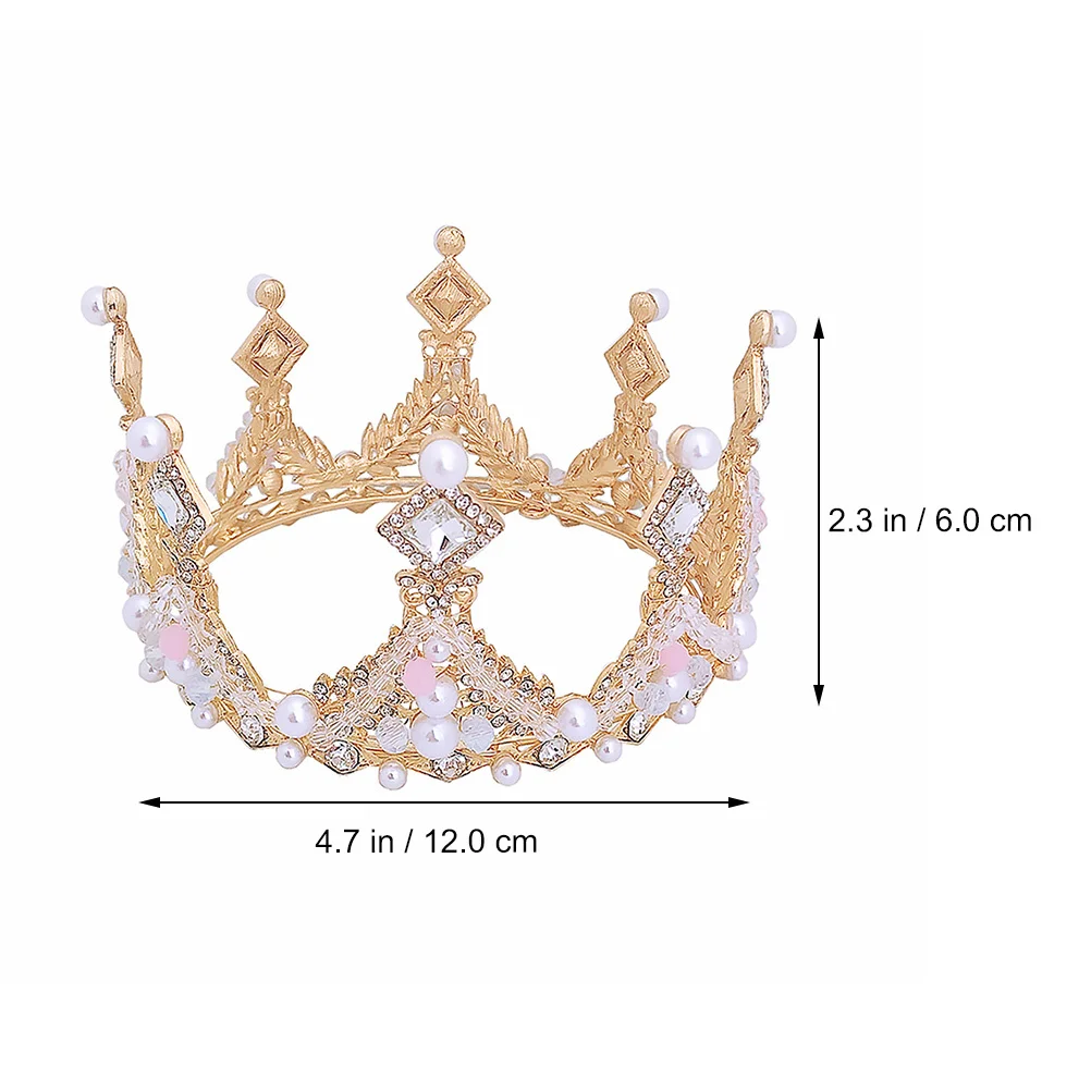 

1Pcs Crystal Crown Headdress Elegant Alloy Birthday Party Dress Accessory Headband Crown