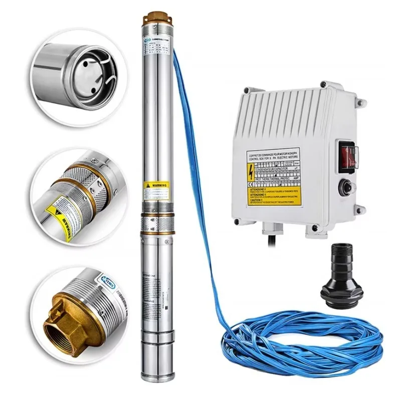 1HP 0.75KW 3SDM1/30 Agriculture Electric Deep Well Solar Water Pump System Kit with Solar Panel for Quality Water Supply