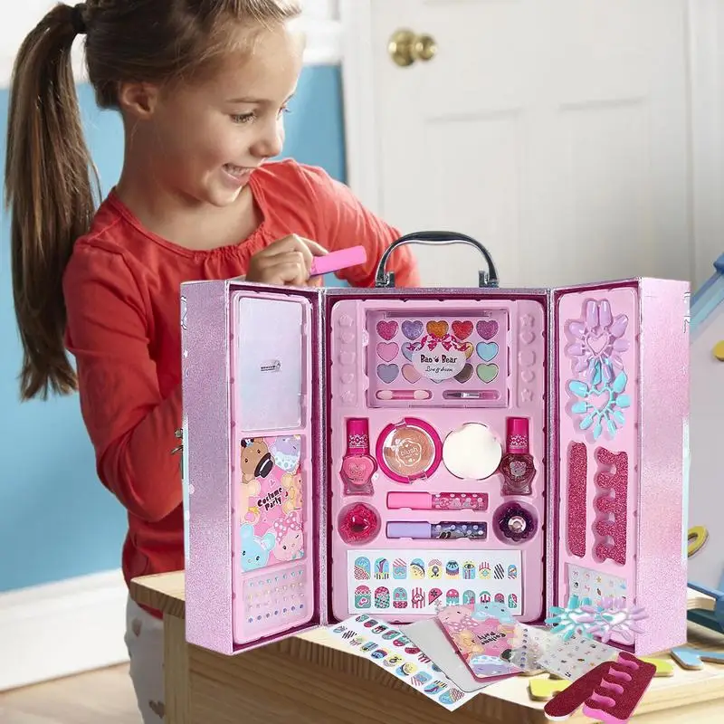 Kid Makeup Toys Cosmetic Princess Makeup Box Kit sicuro e innocuo Eye Shadow Palette Toy Makeup For Girls Beauty Fashion Gifts