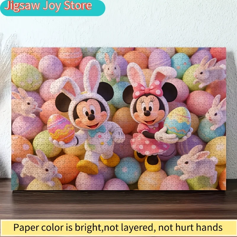 Puzzle Disney Mickey & Caccia alle Uova di Pasqua - 1000 Pezzi, Gioco di Coppia, Sfida Mentale per Adulti e Famiglie, Decorazione Primavera/Pasqua