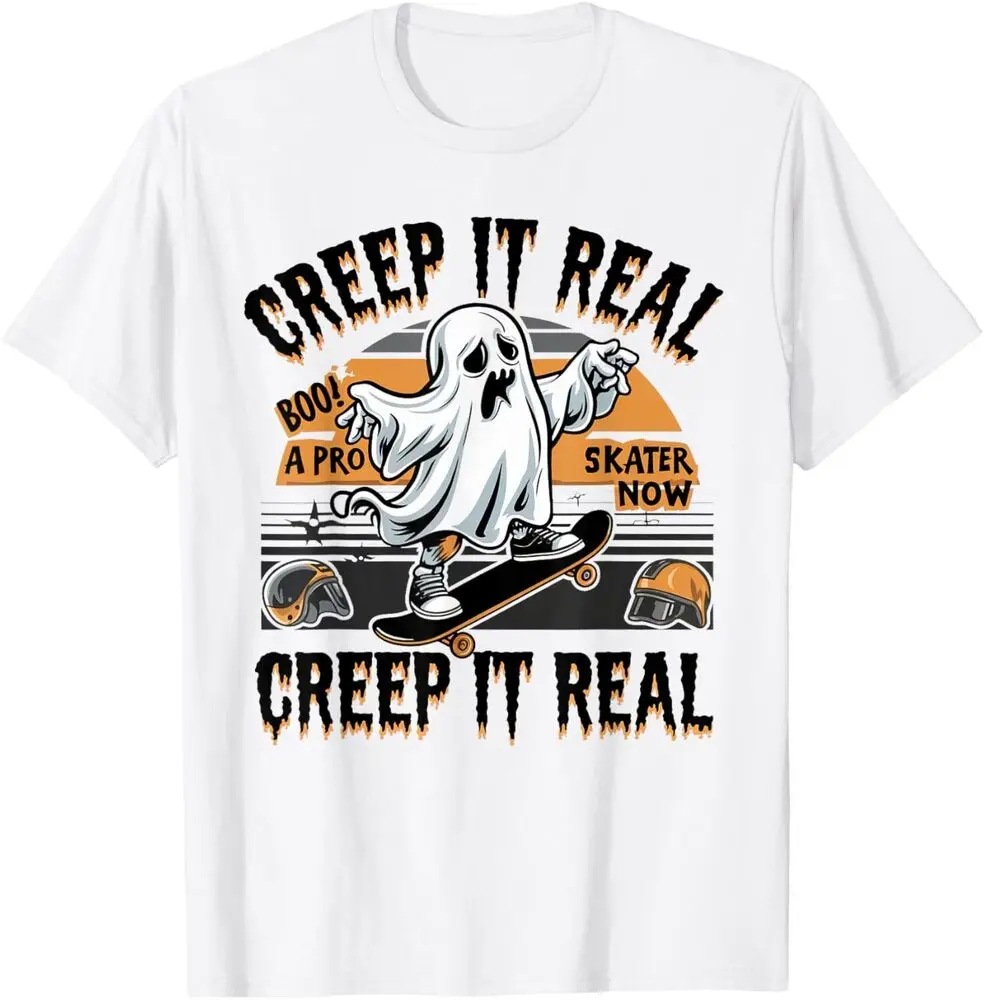 Cool Retro Vintage Creep It Real Funny Halloween Skater T-Shirt